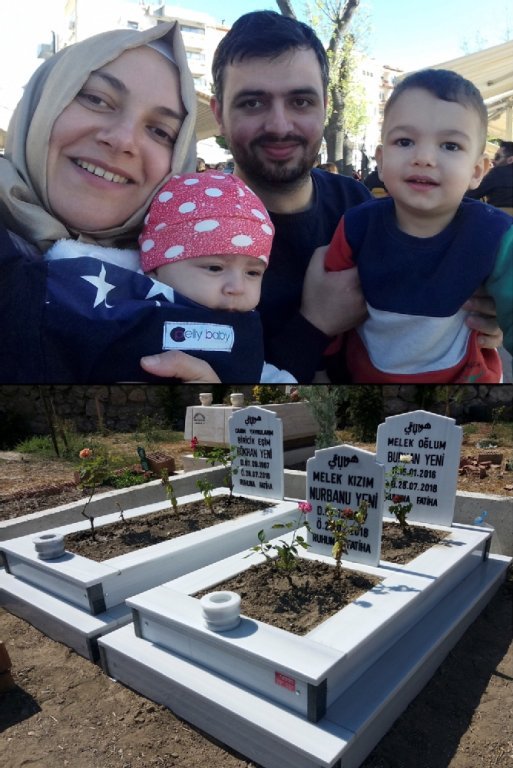 Familie Yeni und die Gräber von Gökhan, Burhan und Nurbanu Yeni